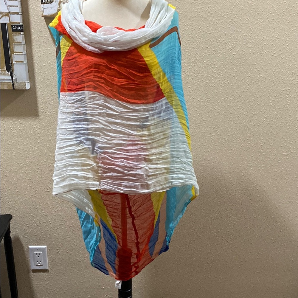 Colorful Chevron Pattern Closed Scarf - Picture 6 of 9
